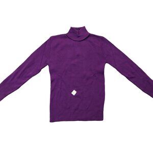 Pure Vintage 1940s-1950s Purple Long Sleeve Knit Turtleneck Sweater